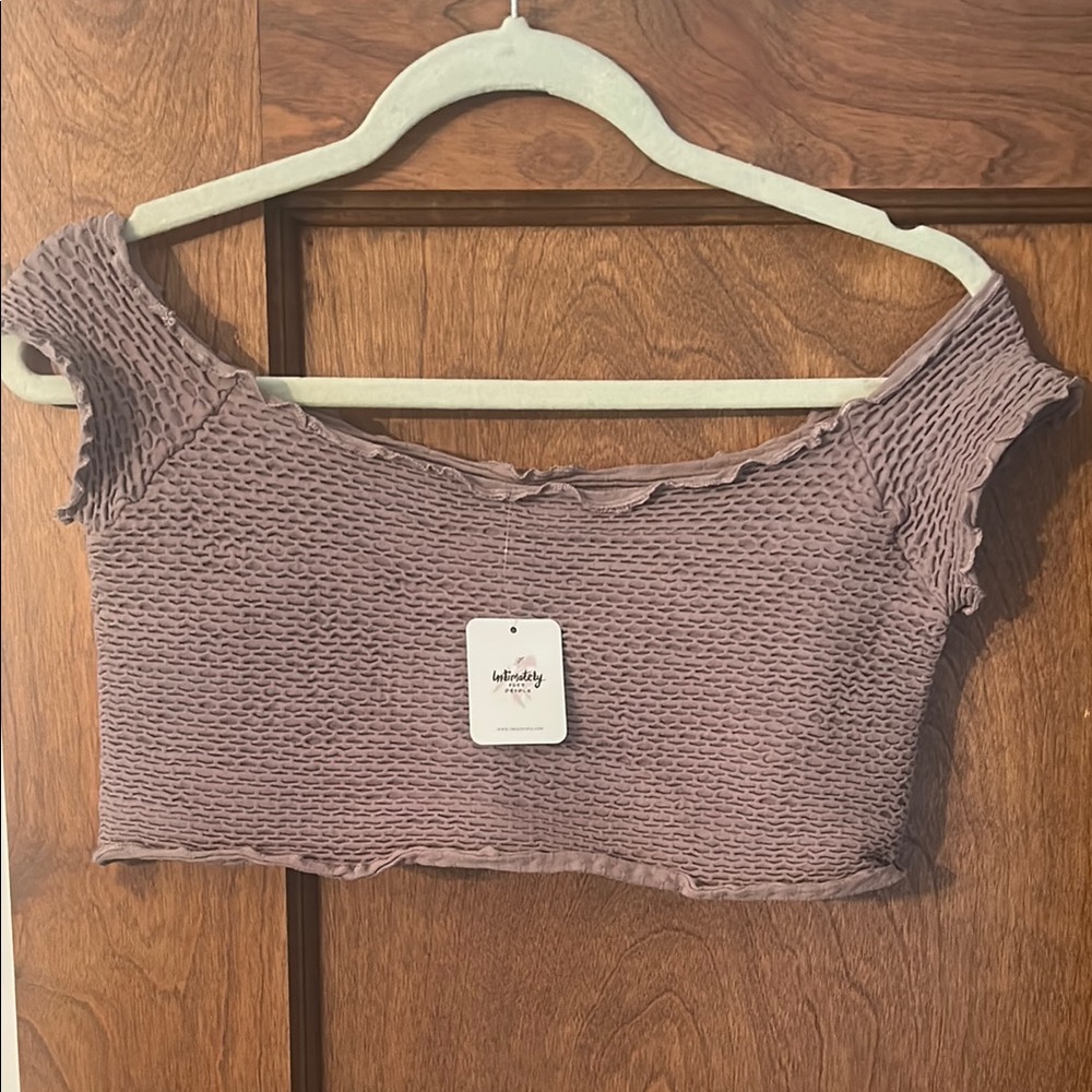 Free people off the shoulder cropped top